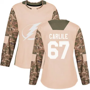 Camo Women's Declan Carlile Authentic Tampa Bay Lightning Veterans Day Practice Jersey
