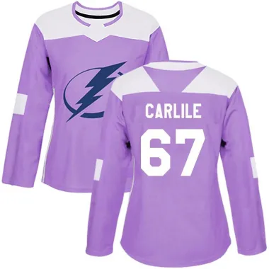 Purple Women's Declan Carlile Authentic Tampa Bay Lightning Fights Cancer Practice Jersey