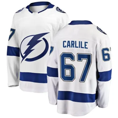 White Men's Declan Carlile Breakaway Tampa Bay Lightning Away Jersey